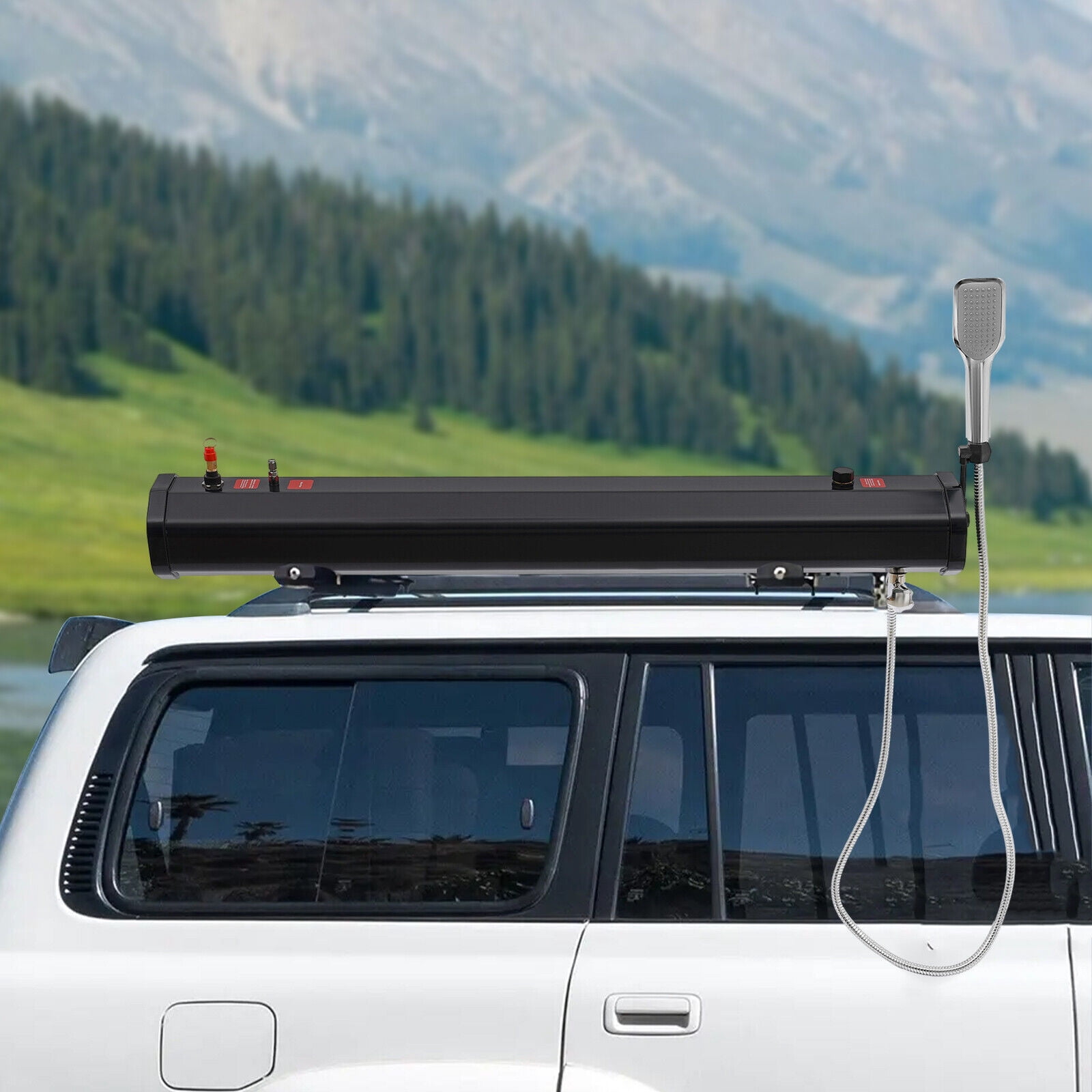 Denest 20L Portable Water Tank for Camping, Roof Rack Mount Road Shower