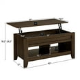 Alden Design 41" Lift Top Coffee Table with 2 Storage Compartments