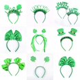 thumbnail image 2 of Day bow headband St. Patrick's Day letters small green hat headband, 2 of 3