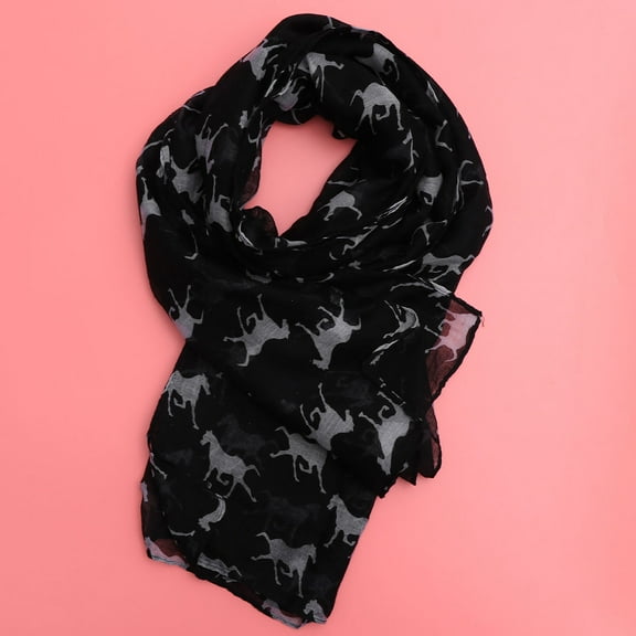 WHAMVOX Voile Scarf for Women with Beautiful Faded Vintage Look in Black Color Perfect for Everyday Wear