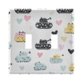 thumbnail image 5 of WOBOGO Illustration Of Colorful Cute Tanks 3-hole Switch Plates PC Flame Retardant Plastic Material Glossy Finish Smooth Touch 6.37x4.48x0.27in, 5 of 8