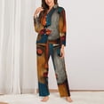 thumbnail image 2 of Balery Abstract Colorful Duality Conjunto de Pijama con Estampado para Mujer, Conjunto de Dos Piezas con Manga Larga, Ropa de Dormir Suave con Bolsillos, Pijamas Cómodos-X-Large, 2 of 7