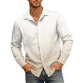 thumbnail image 2 of Button Down Shirts for Men Fall Long Sleeve Lapel Collar Regular Fit Casual Beach Vacation Blouse Tops, 2 of 5