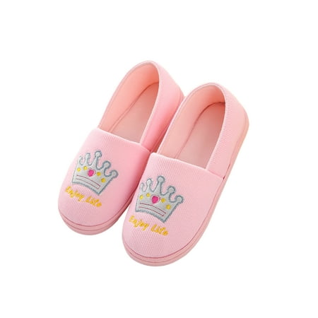 

Wazshop Women Moccasins Slipper Memory Foam Slippers Comfort Warm Shoes Lightweight Cozy Flats Ladies Home Shoe Slip On Round Toe Crown Pink 5.5-6