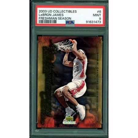 LeBron James Rookie Card 2003-04 UD Collectibles Freshman Season #6 PSA 9