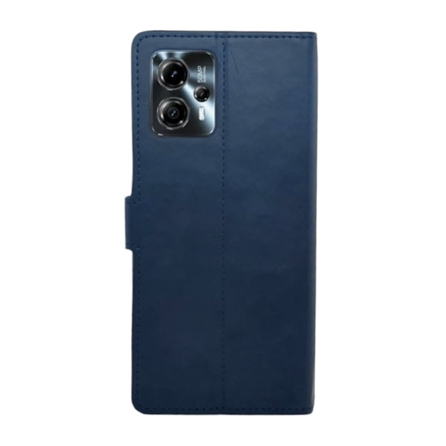 Funda Cartera Suave Para Motorola G13/ G53 Azul Marino Más 2 Micas
