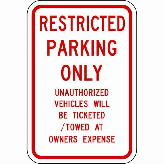 Lyle Tow Zone No Parking Sign,18" x 12" RP-065-RW-12HA