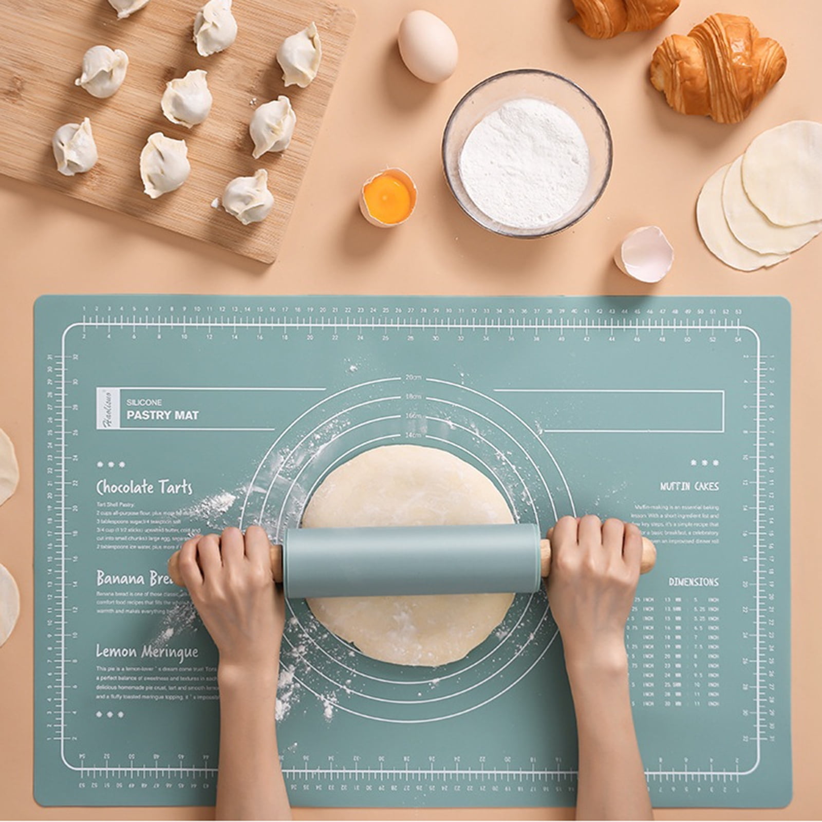 60*40cm Non-Stick Silicone Baking Mat Kneading Dough Pad Paste Flour Table  Sheet Heat