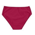thumbnail image 5 of LYEAA Cotton Bikini Underwear Women Low Rise Cool Briefs Breathable Comfort Solid Daily Panties Fashionable Underpants Red 2XL, 5 of 7