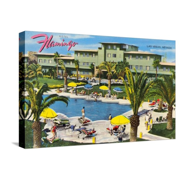 Art.com Hotel Flamingo, Las Vegas, Nevada Stretched Canvas Print Wall Art, 24" x 16"