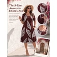 thumbnail image 5 of Mengpipi Women's Dresses Summer Short Sleeve Round Neck Pocketed Loose Leaf Print Casual Gown 1X-5X, 5 of 9
