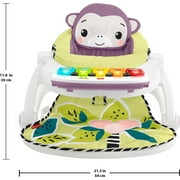 Fisher-Price Kick & Play Deluxe Sit-Me-Up Seat, Purple Monkey Baby Chair & Piano Learning Toy
