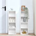 thumbnail image 6 of 8-Tier Media Tower Rack, CD DVD Storage Cabinet with Adjustable Shelves, Tall Narrow Bookcase for Home Office, Multi-functional Double-Decker Bookshelf, White, 6 of 17