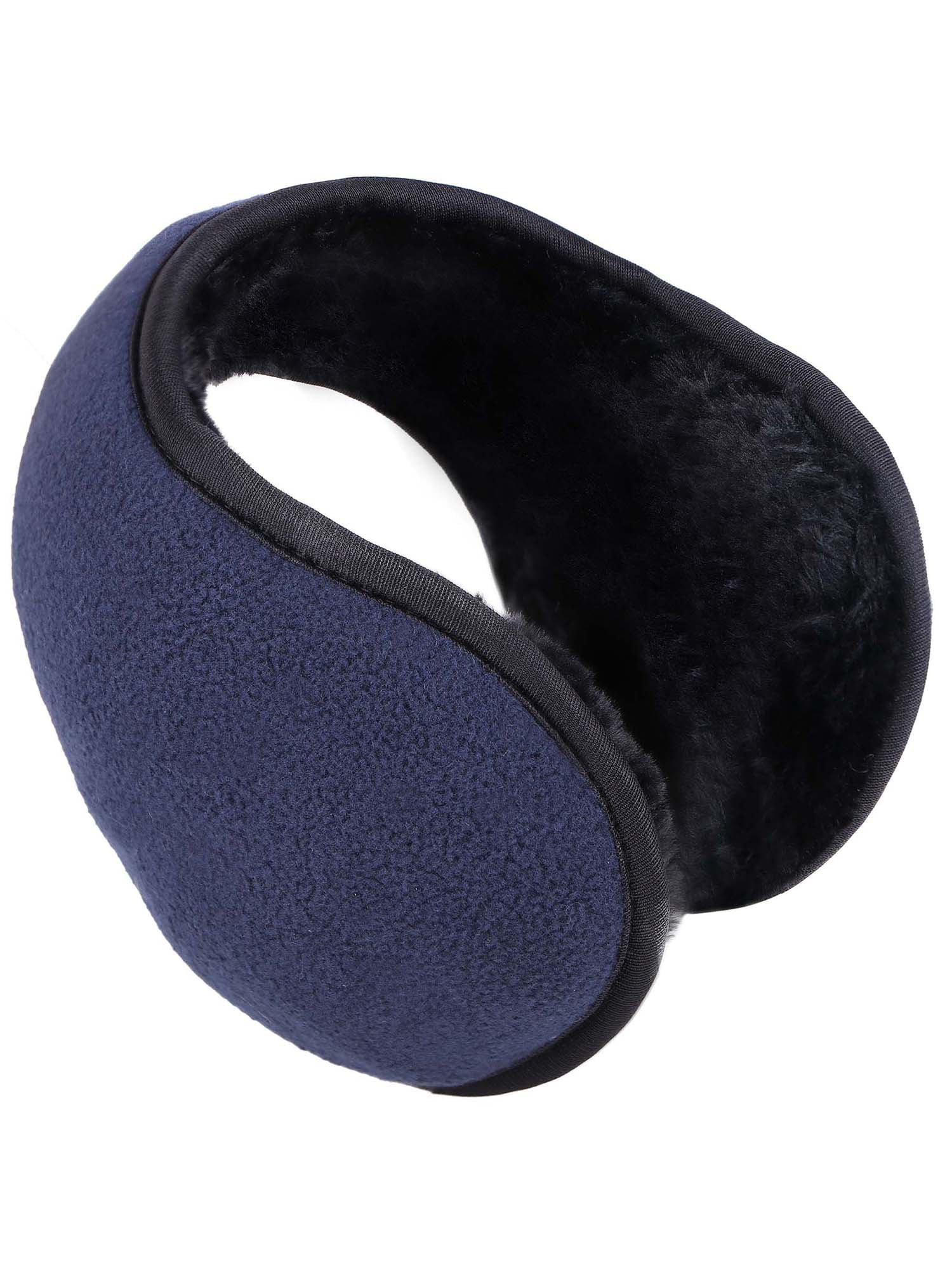 Allegra K Cycling Headwear Dark Blue Fleece Ear Warmers Earmuffs 