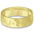 thumbnail image 2 of Men\'s Hammered Finished Carved Band Wedding Ring 14k Yellow Gold (7mm), 2 of 5