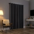 thumbnail image 2 of Sun Zero Tyrell Tonal Texture Draft Shield Fleece Insulated 100% Blackout Grommet Curtain Panel In Sterling Gray, 50"X63", Sterling Gray, 2 of 10