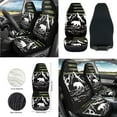 thumbnail image 2 of Yuyamidu Bear Car Front Seat Covers Full Set of 12 American Flag Steering Wheel Cover Seat Belt Covers Trash Can Armrest Pad Rear View Mirror Cover Coasters Keychain Air Vent Storage Organizer, 2 of 6