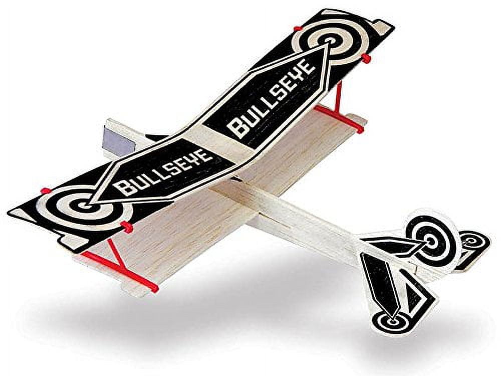 Big Game Toys~(4) Biplane Bullseye Balsa Wood Airplane Glider GUILLOWS Model kit #43