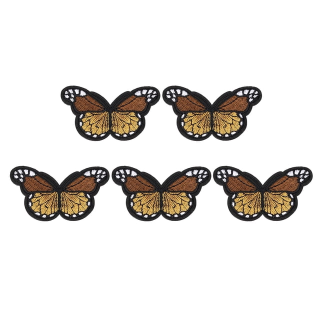 Uxcell 5 Pcs Parche de mariposa para planchar, 2.9"Lx1.8"W, caqui