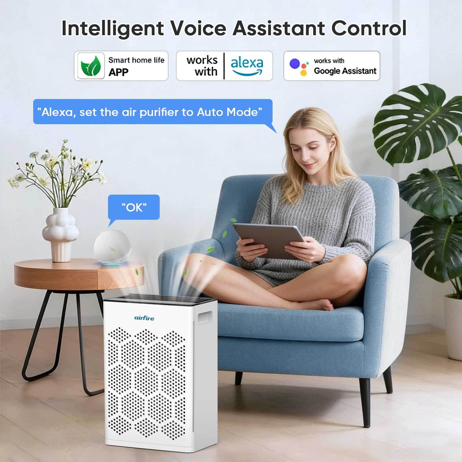 Air Purifiers for Large rooms up to 1475 Sq.ft, Air Purifiers for Allergies and Asthma, Wildfire, Pet Odor, Pollen, with Washable Pre-Filter, AP409,White, 2026 New