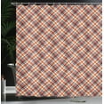 thumbnail image 3 of Ambesonne Orange Plaid Shower Curtain, Diagonal Look Classic, 69"Wx84"L, Ruby Dark Brown, 3 of 4