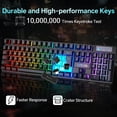 thumbnail image 5 of CHONCOW Gaming Keyboard and Mouse Combo, Rainbow LED Backlit Mechanical Feel Keyboard with 3600 DPI Mouse for PC/Xbox/PS5, Black, 5 of 8