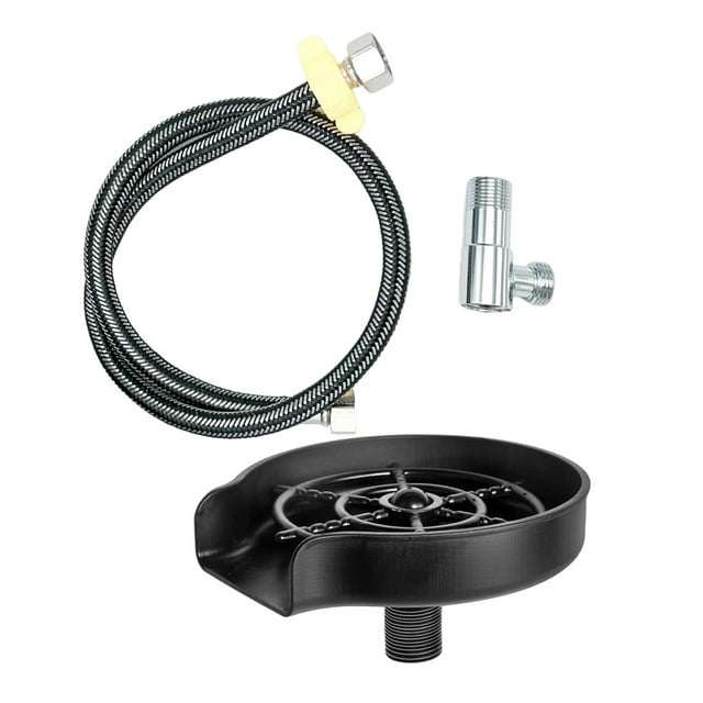 Rociador de fregadero de cocina de plástico, accesorios para fregadero de cocina, enjuagador de tazas, dispositivo de descarga Juego de arandelas de copa 2