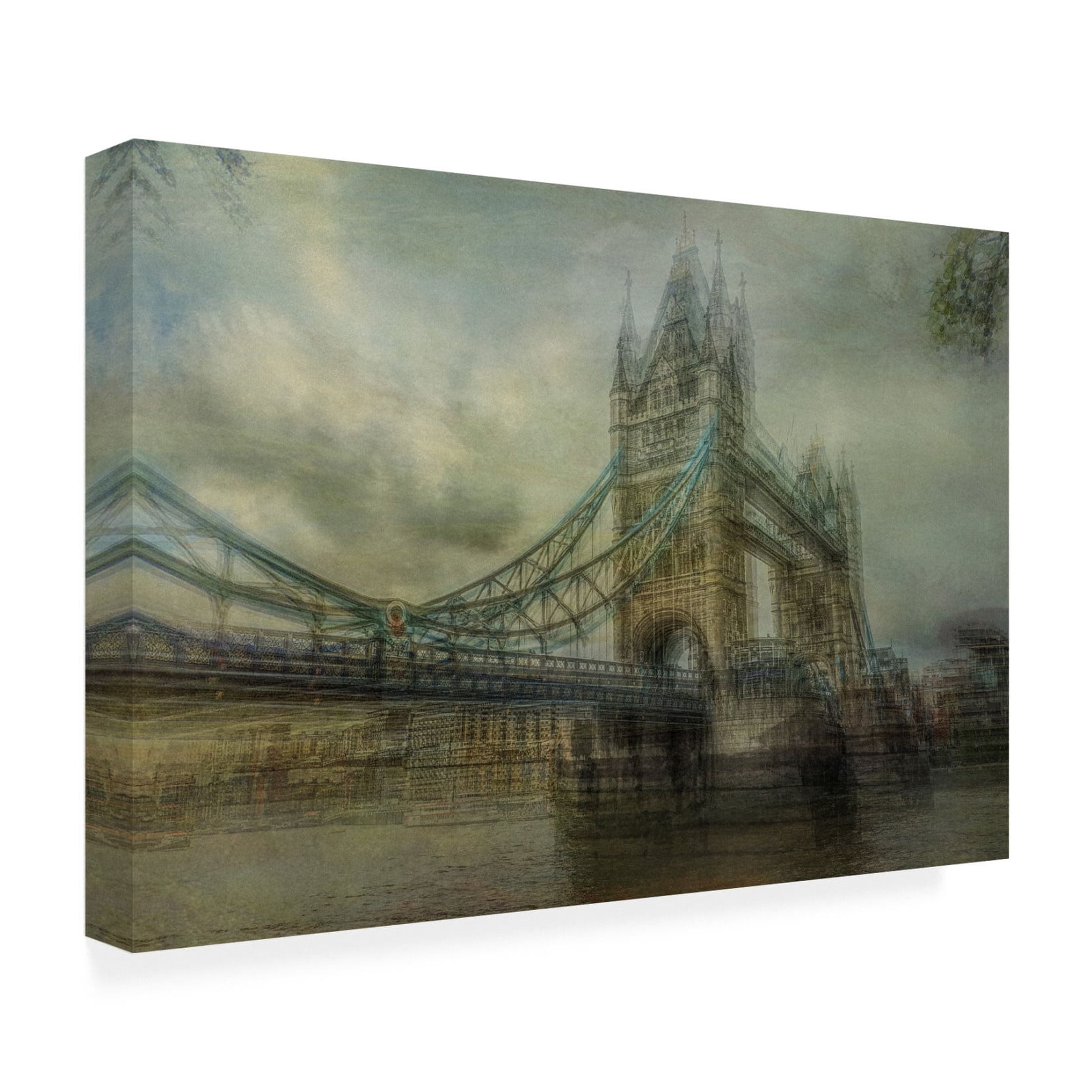 Canvas Wall Art - Orkidea W. 'The Tower Bridge' Wall Art for Living Room, Bedroom, or Office D?cor by Trademark Fine Art - 32 x 22 Inches