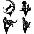 thumbnail image 1 of Estatuas de gato para jardín, paquete de 4, repelentes de pájaros, silueta de gato negro, estatuas decorativas para exteriores, estacas de animales para decoración de patio y adornos de, 1 of 8