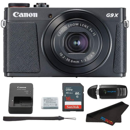 Canon G9x Mark II Digital Camera Bundle (Black) + Pixi bytes Accessory Kit
