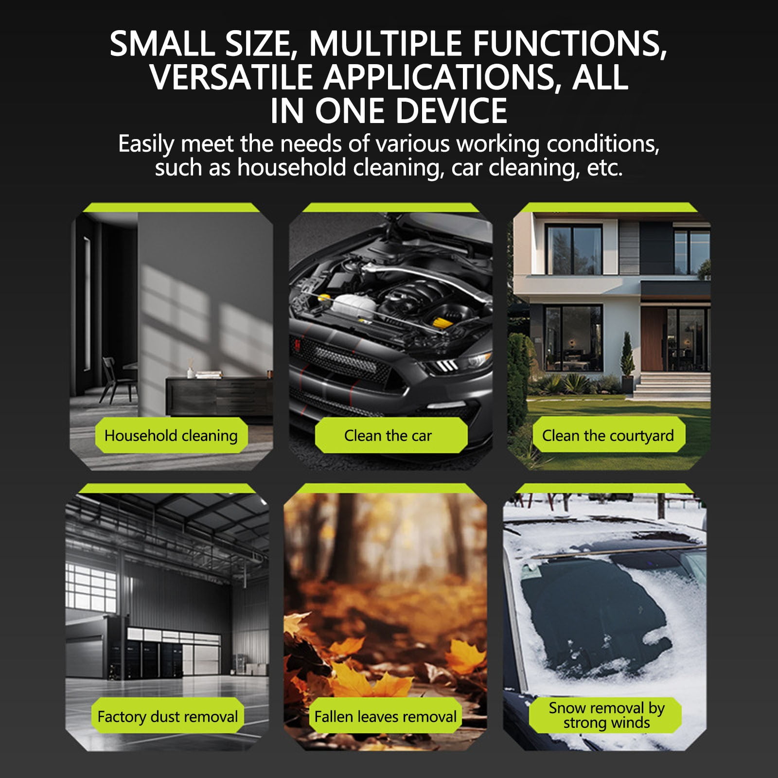 Leaf Blower Cordless, Cordless Snow Blower, Battery Powered 800,000 RPM Electric Leaf Blower for Lawn Care,Dust,Snow,Car Blowing Water