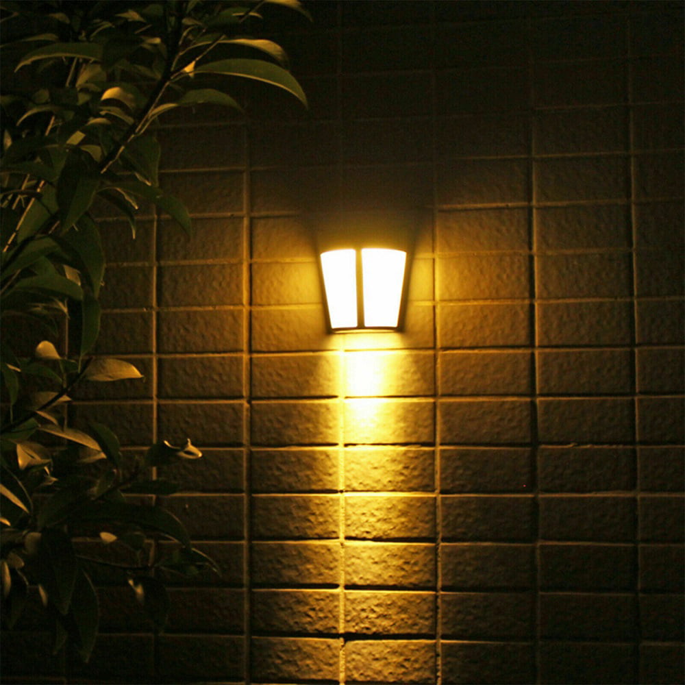 Solar Power LED Path Way Wall Landscape Mount Garden Fence Lamp Outdoor Light 
