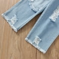 thumbnail image 4 of Lilgiuy Little Girls Stylish Girl's Short Sleeve Top Ripped Jeans Headband Suit Summer Clothes, 4 of 4