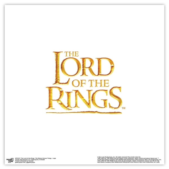 Gallery Pops The Lord of the Rings: The Motion Picture Trilogy - Logo Wall Art, Unframed Version, 12" x 12"