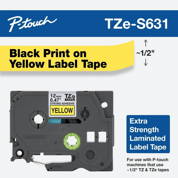 Brother PTouch TZeS631 ExtraStrength Adhesive Laminated Labeling Tape