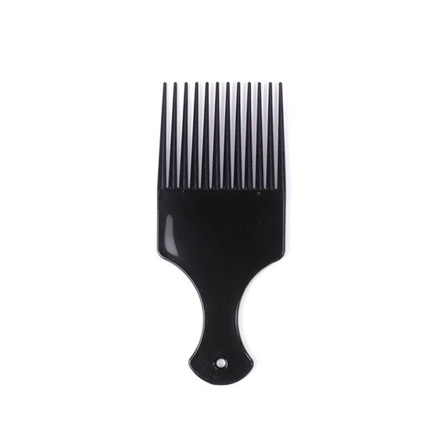 Peine de aceite retro, peine con forma de hombre, peine de dientes grandes, peine con textura en la espalda, peine de inserción de doble cara, peine de dientes anchos