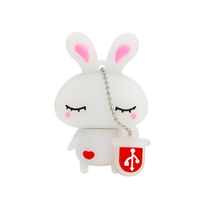 Muñeca De Conejo Cerrada Con Ojos De Dibujos Animados Creativos USB De 2 Tb flash De Silicona Linda Unidad Alta Velocidad OTG128GB/64GB/32GB/16GB/8GB Teléfono De Ordenador Regalo drive Gao Jiahui unisex
