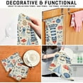 thumbnail image 4 of Nautical Lighthouse Jellyfish Tea Towels Set of 6 Watercolor Kitchen Dish Cloth with Hanging Loop, 18"x28"Lint-Free Absorbent Towel for Kitchen Drying Wiping and Cleaning, 4 of 7