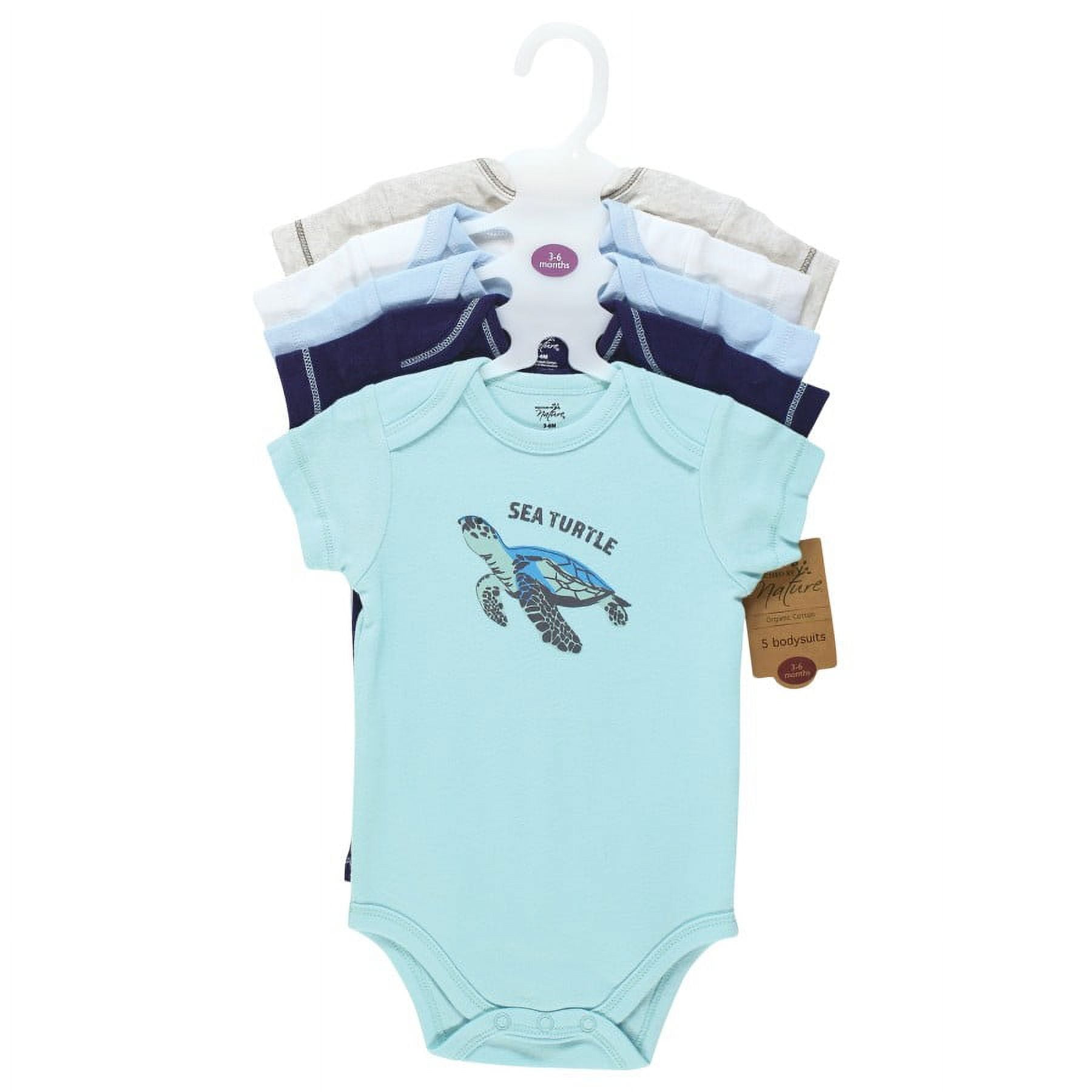 Touched by Nature Organic Cotton Bodysuits, Endangered Sea Animals, 0-3 Months