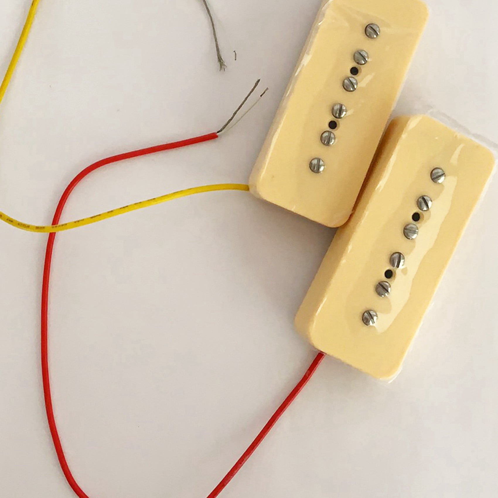 4x Alnico V Alnico 5 Single Coil Soapbar P90 Neck Bridge Pickup 50/52mm Metal Braided Wire Fit Electric Guitar