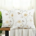 thumbnail image 3 of Home Soft Things Embroidery Canvas Throw Pillow Cover Pillow Case 2 Piece Set - Spring Flower - Gold - 20" x 20", 3 of 7