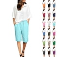 thumbnail image 2 of XINPING Womens Linen Shorts Summer 2026 Casual 7 Inch Cotton Drawstring Baggy Shorts Comfy Elastic Waist Beach Vacation Shorts XXL, 2 of 9