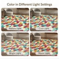 thumbnail image 7 of ODIKA 9'x12' Washable Area Rug Whimsical Geometric Checkerboard Hippie Motif Funky Maximalist for Great Room, Indoor Concept, Large Living Low Pile, Flatwoven, 7 of 7