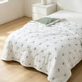 thumbnail image 4 of SUYOLL Scandinavian Style Lightweight Summer Blanket Breathable Cooling Blankets For Hot Sleepers Air Conditioned Room Dark Green 135x100cm, 4 of 6