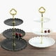 thumbnail image 5 of Soporte de exhibición de pastel de tres niveles Soporte de pastel de 3 niveles Soporte de fruta redondo Platos de postre Soporte de torre de pastel Servidores de comida de fiesta con asa de transporte dorada para té de la tarde Fruta Boda Buffet de fiesta BANYUO Electrónica, 5 of 6