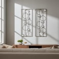 thumbnail image 6 of 2 Pcs. Abstract Metal Art for Wall Decor Living Room Bedroom Bathroom Office Metal Bling Modern Geometric Hanging Vertical Small Iron Sculpture Plaque Pack -Silver 16.5in, 6 of 7