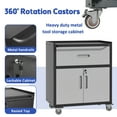 thumbnail image 5 of Tcbosik Mobile Metal Cabinet, Tool Storage 11Cabinet with Drawer and 2 Lockable Doors, Assembly Required, Black & Gray, 5 of 9