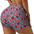 thumbnail image 2 of Xecao Strawberries Print Workout Shorts for Women Soft Smooth Gym Yoga Scrunch Active Tennis Workout Running Shorts, 2 of 9