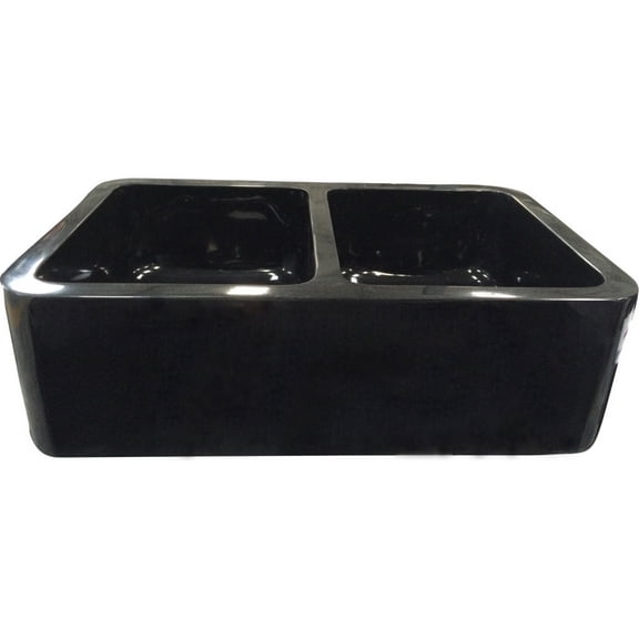 Barclay FSGDB4534-GPBL 33"; Granite Double Bowl Farmer Sink