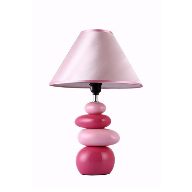 Pink Ceramic Stone Table Lamp, Light Pink Table Lamp Shade